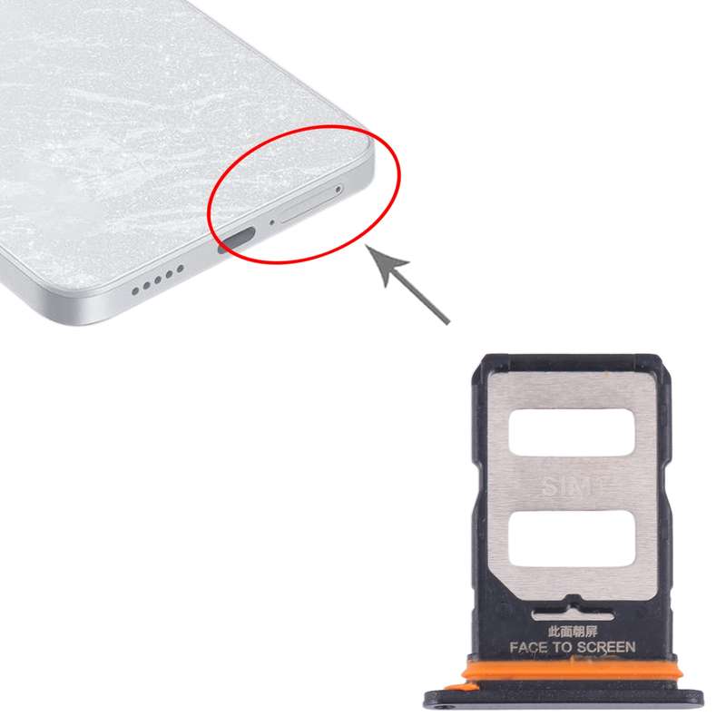 For Xiaomi Redmi Note 13 Pro+ SIM Card Tray + SIM Card Tray (Black)