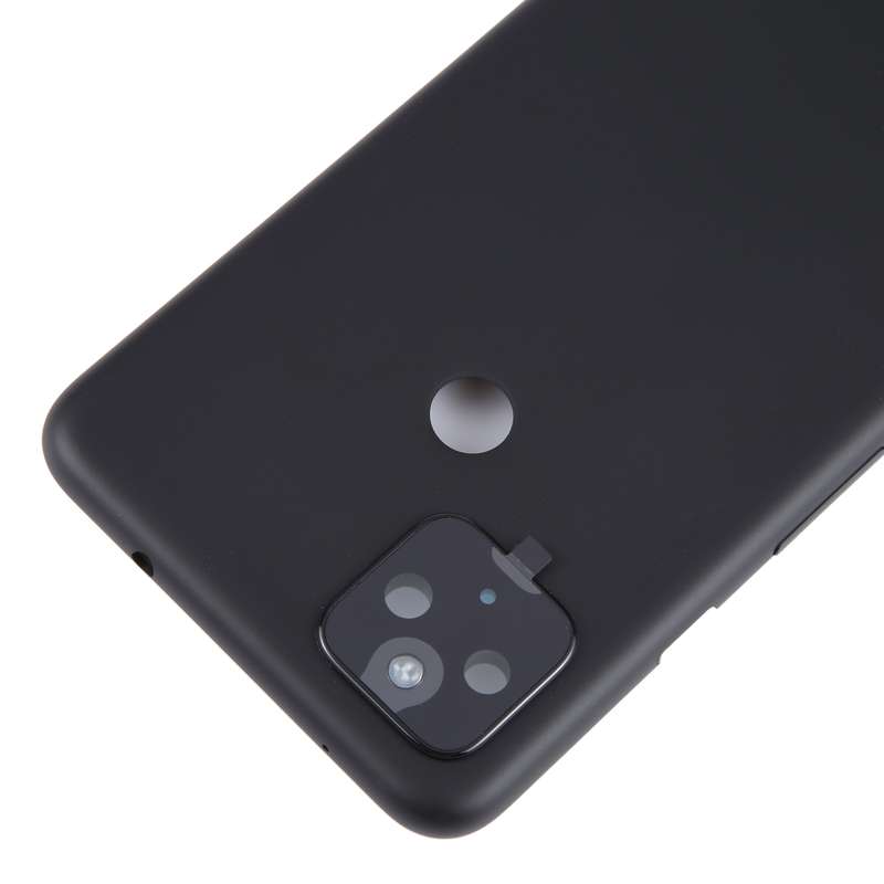 For Google Pixel 4A 5G Battery Back Cover with Camera Lens Cover(Black)