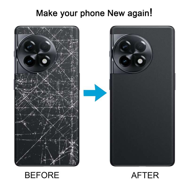 For OnePlus 11R Battery Back Cover with Camera Lens Cover(Black)
