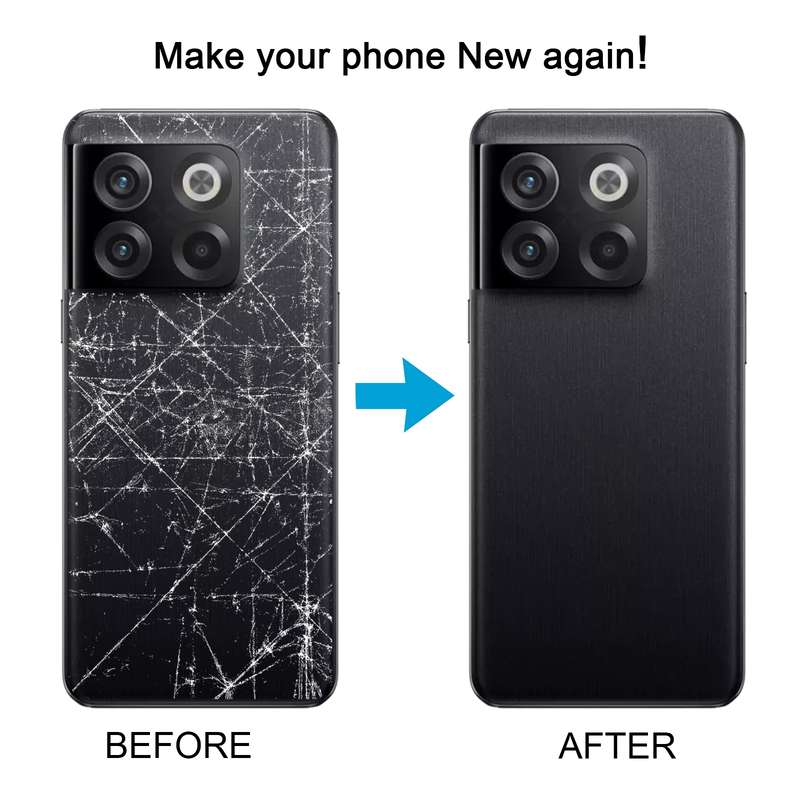 For OnePlus 10T Battery Back Cover with Camera Lens Cover(Black)