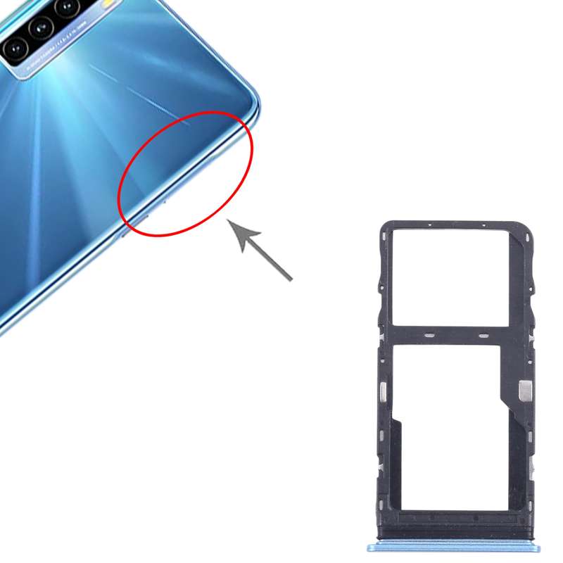 For TCL 20L / 20 Lite Original SIM Card Tray + Micro SD Card Tray (Black)
