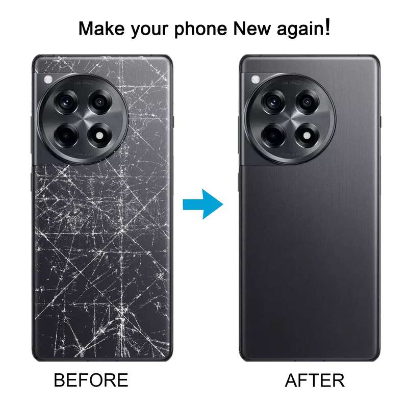 For OnePlus 12R CPH2609 CPH2585 Original Glass Battery Back Cover with Camera Lens(Black)