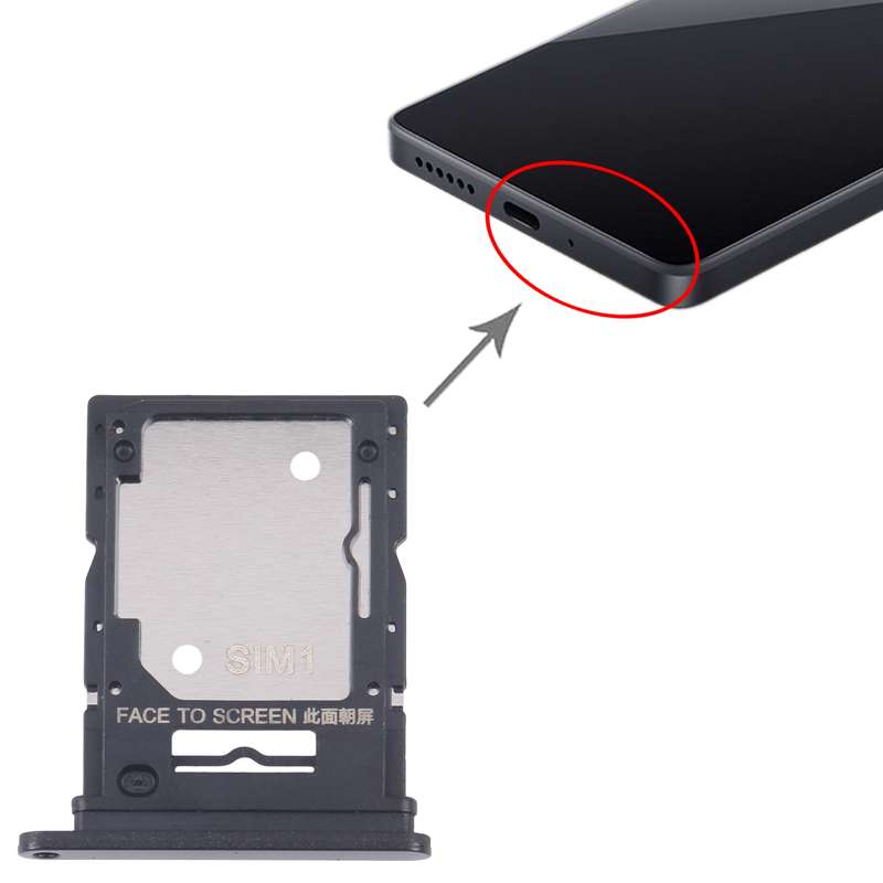 For Xiaomi Redmi 13 4G Original SIM Card Tray + SIM / Micro SD Card Tray (Black)