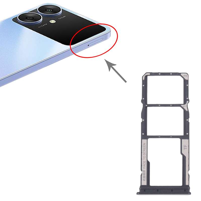 For Xiaomi Redmi 13R Original SIM Card Tray + SIM Card Tray + Micro SD Card Tray (Black)