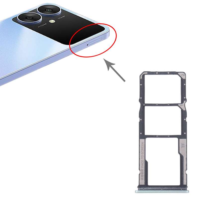 For Xiaomi Redmi 13R Original SIM Card Tray + SIM Card Tray + Micro SD Card Tray (Black)