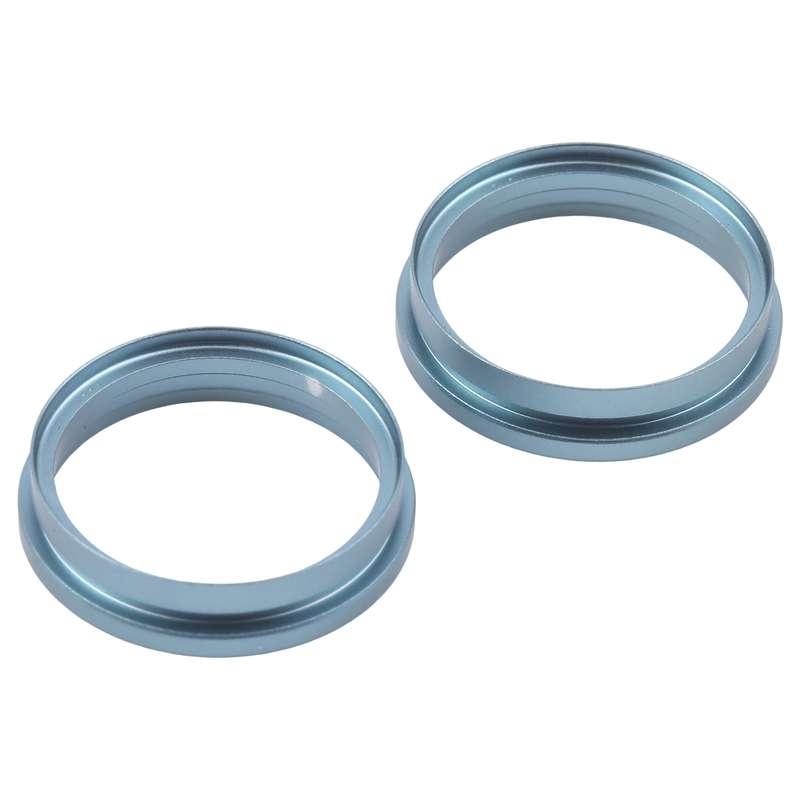 For iPhone 16 Plus 2pcs/set Rear Camera Glass Lens Metal Outside Protector Hoop Ring (Blue)