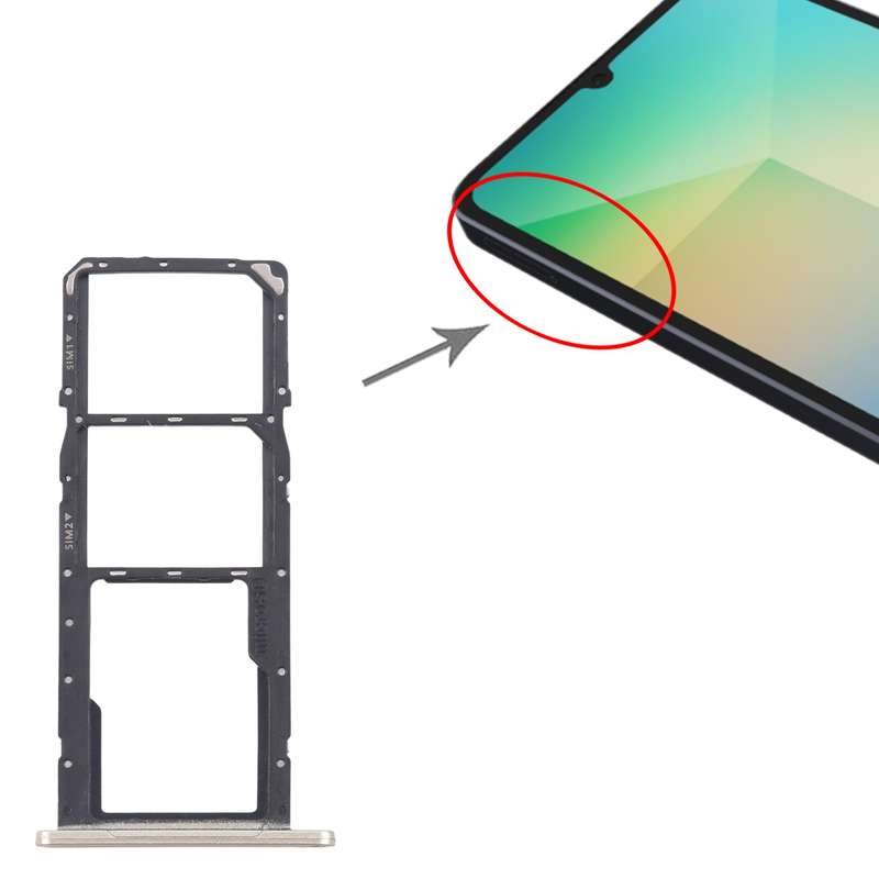 For Samsung Galaxy A06 SM-A065F Original SIM Card Tray + SIM Card Tray + Micro SD Card Tray (Silver)