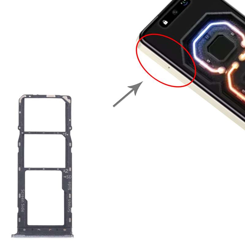 For Infinix Smart 8 Plus X6526 5pcs SIM Card Tray + SIM Card Tray + Micro SD Card Tray (Black)