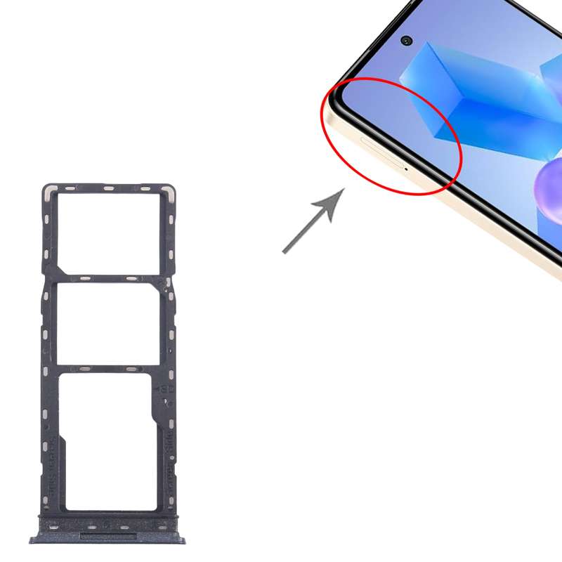 For Infinix Smart 8 Pro X6525 5pcs SIM Card Tray + SIM Card Tray + Micro SD Card Tray (Black)