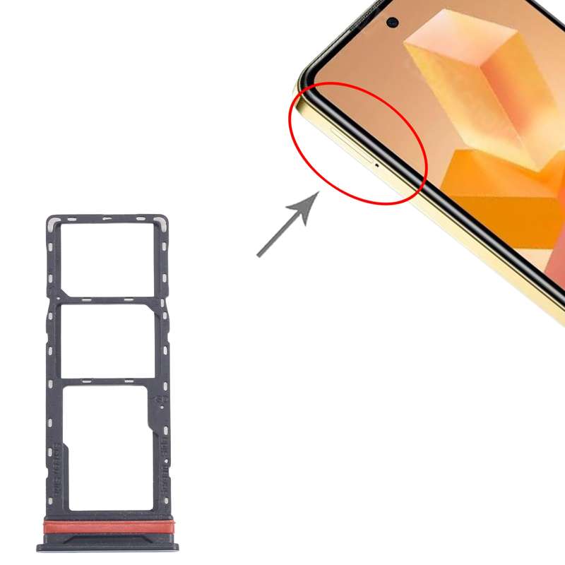 For Infinix Hot 40i X6528B 5pcs SIM Card Tray + SIM Card Tray + Micro SD Card Tray (Gold)