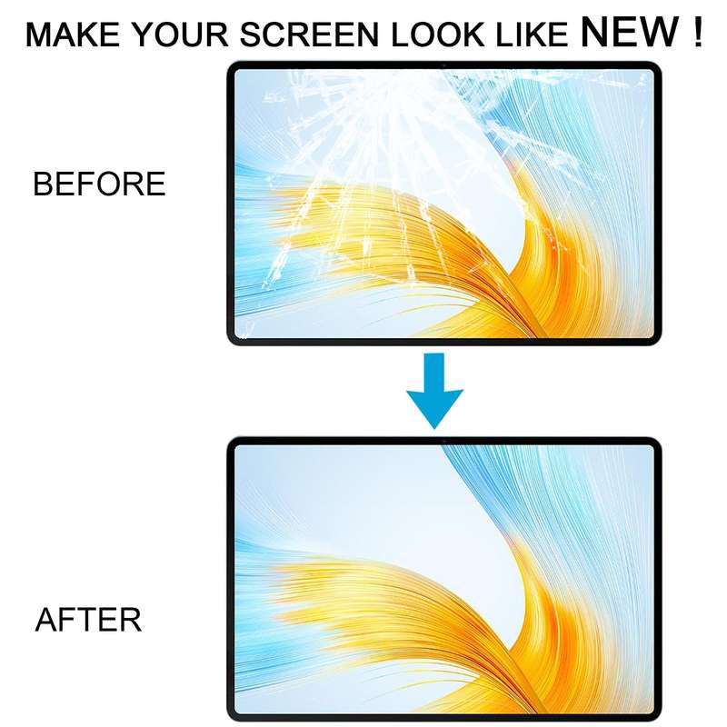 For Honor MagicPad 13 GDI-W09 Front Screen Outer Glass Lens with OCA Optically Clear Adhesive (Black
