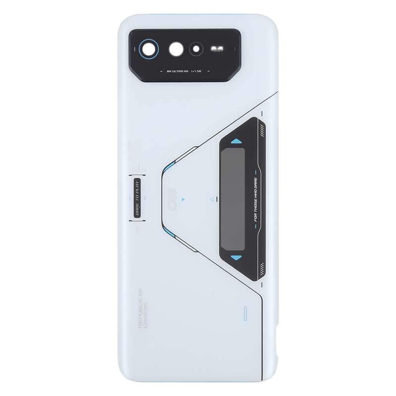 For Asus ROG Phone 6 Pro AI2201-D Glass Battery Back Cover with NFC/LCD(White)