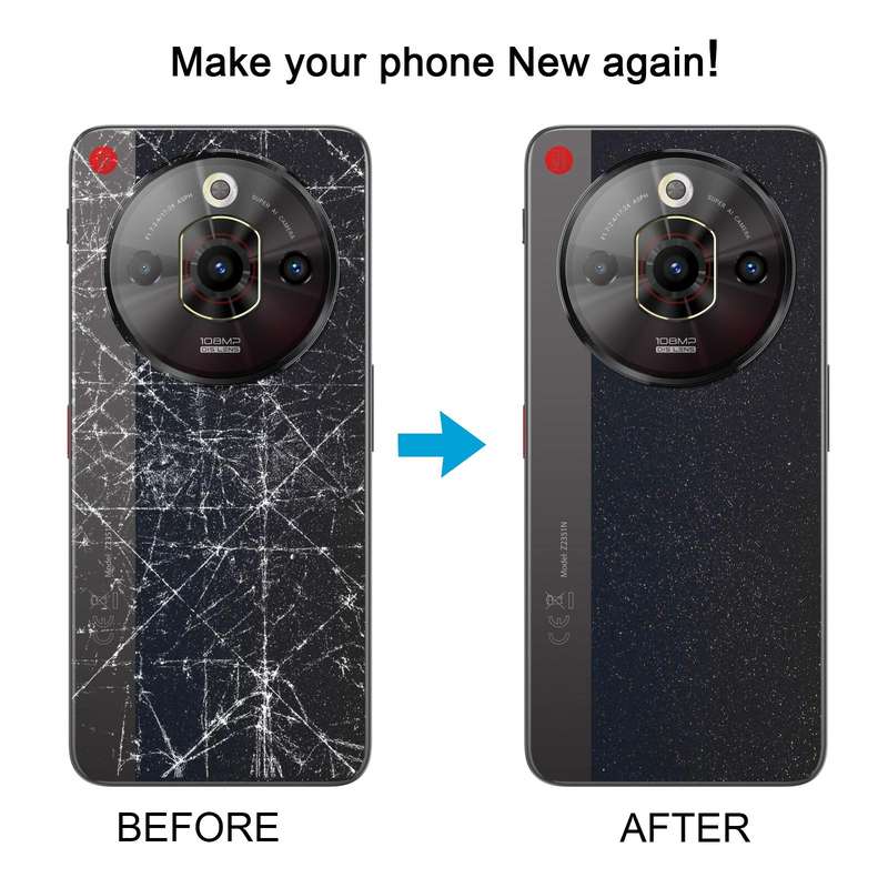 For ZTE nubia Focus Pro Z2351N Glass Battery Back Cover with Middle Frame / Camera Lens Cover(Black)