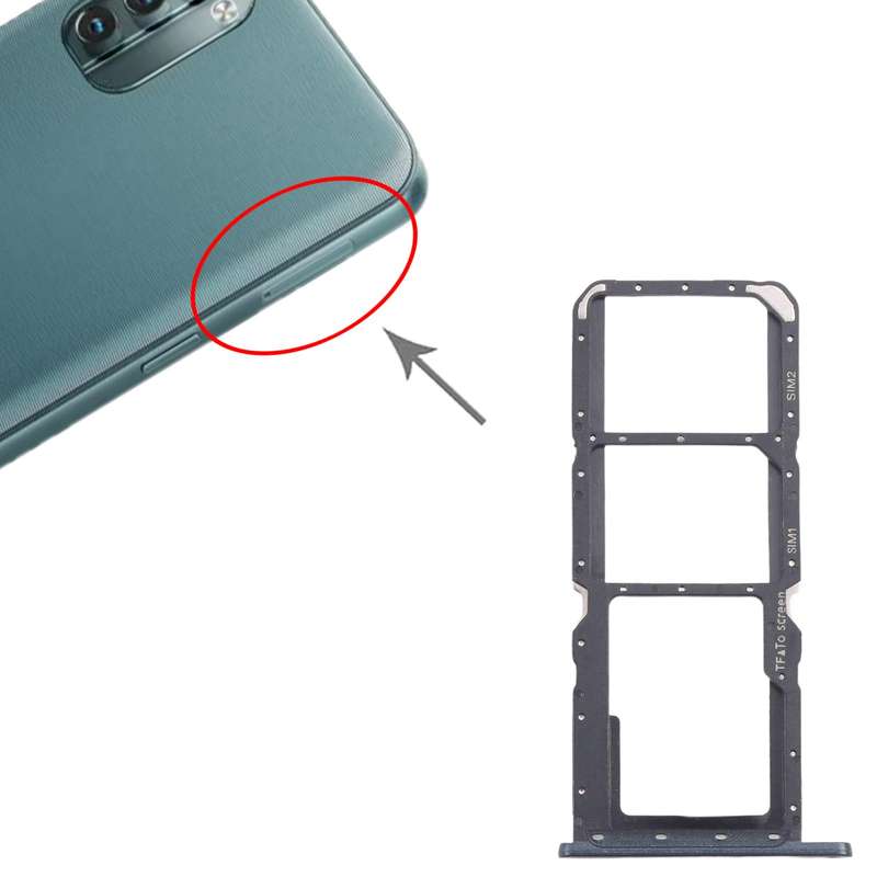 For Nokia G11 Original SIM Card Tray + SIM Card Tray + Micro SD Card Tray (Black)