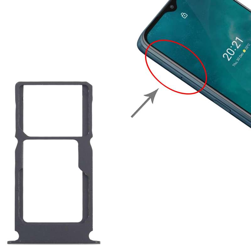 For Nokia G50 Original SIM Card Tray + SIM Card Tray / Micro SD Card Tray (Black)
