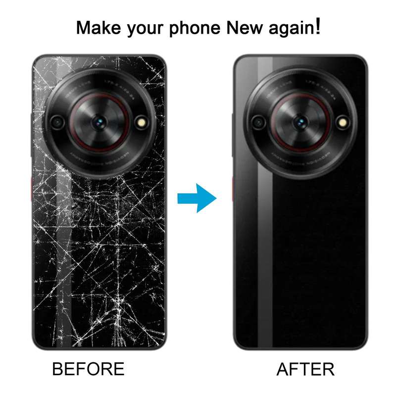 For ZTE nubia Focus Glass Battery Back Cover with Adhesive / Camera Lens Cover(Black)