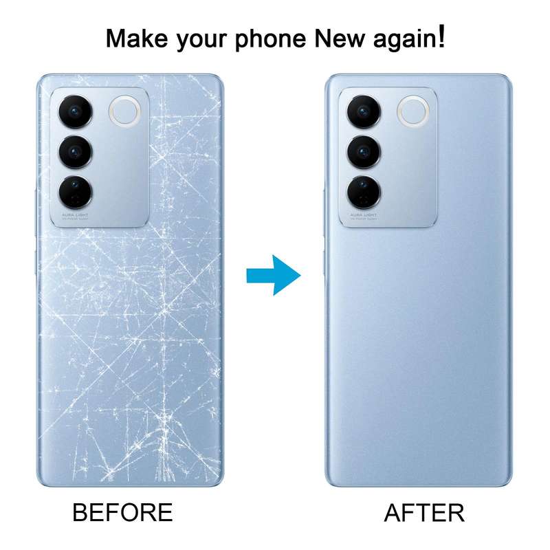For vivo V27 / V27 Pro Battery Back Cover with Camera Lens Cover(Blue)