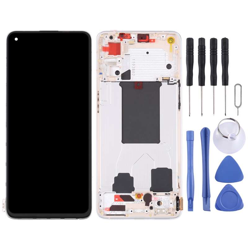 Original LCD Screen For OPPO Reno7 Pro 5G Digitizer Full Assembly with Frame (Gold)