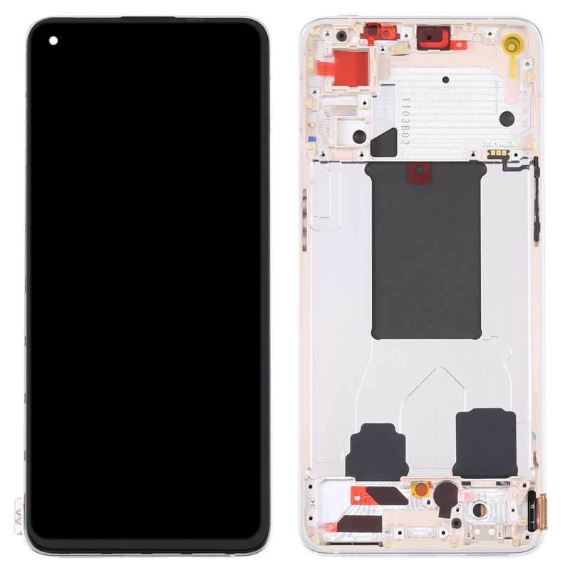 Original LCD Screen For OPPO Reno7 Pro 5G Digitizer Full Assembly with Frame (Gold)