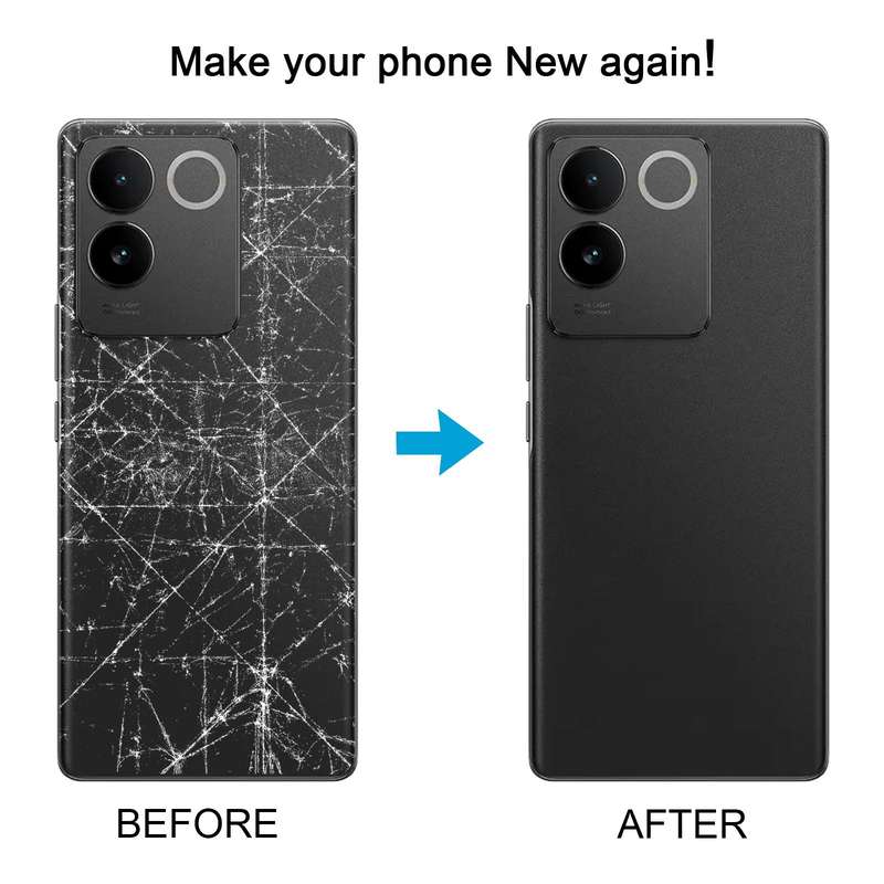 For vivo S17e Battery Back Cover with Camera Lens Cover(Black)