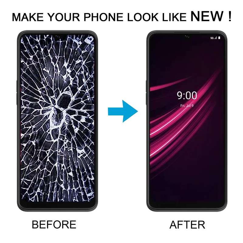 For T-Mobile REVVL V+ 5G LCD Screen Digitizer Full Assembly with Frame (Black)