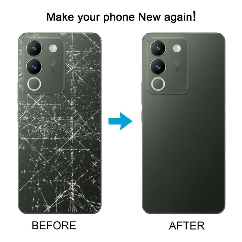 For vivo V29e Back Cover with Camera Lens Cover(Black)