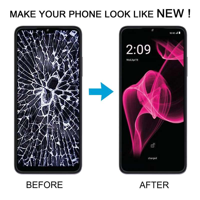 For T-Mobile REVVL 6X 5G LCD Screen Digitizer Full Assembly with Frame (Black)