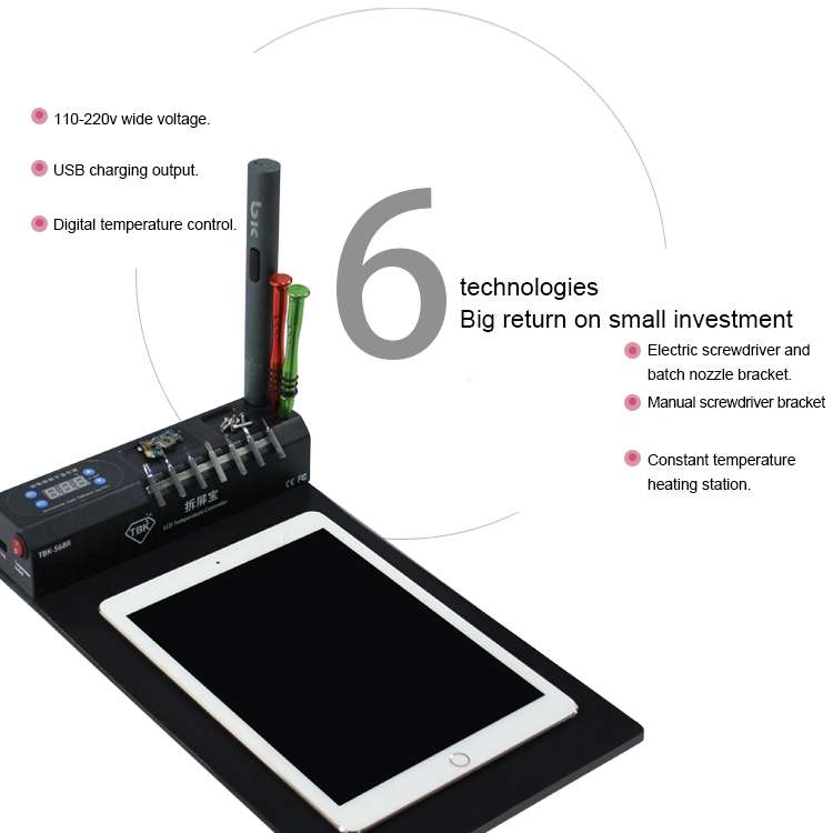 TBK-568R 220V Vacuum LCD Temperature Controller Touch Screen Glass Separator Machine with Multi-func