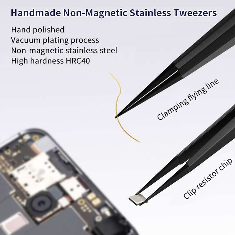 Qianli iNeezy FX-03 Stainless Steel Extra-sharp Thickened Tweezers Pointed Tweezers