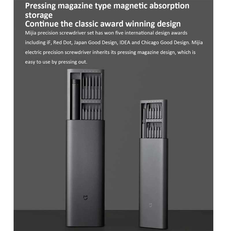 25 in 1 Original Xiaomi Mijia Electric Precision Screwdriver Kit Rechargeable Magnetic Aluminum Case