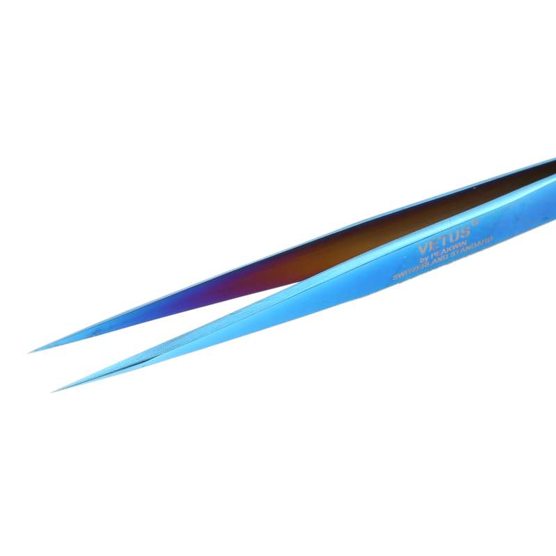 Vetus MCS-15 Bright Blue Curved Tweezers