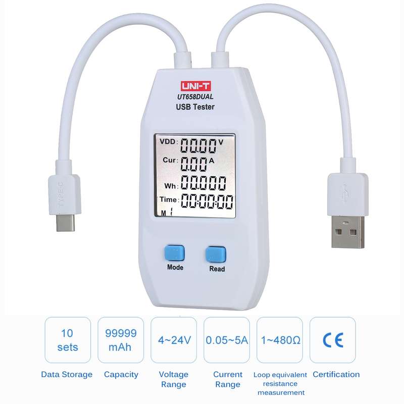 UNI-T USB Voltmeter Ammeter Tester UT658DUAL