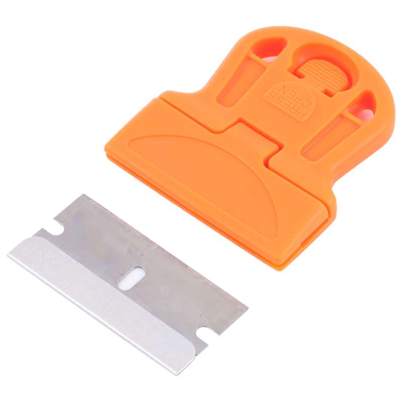 Glue Remover Squeegee Sticker Cleaner Plastic Handle Scraper(Yellow)