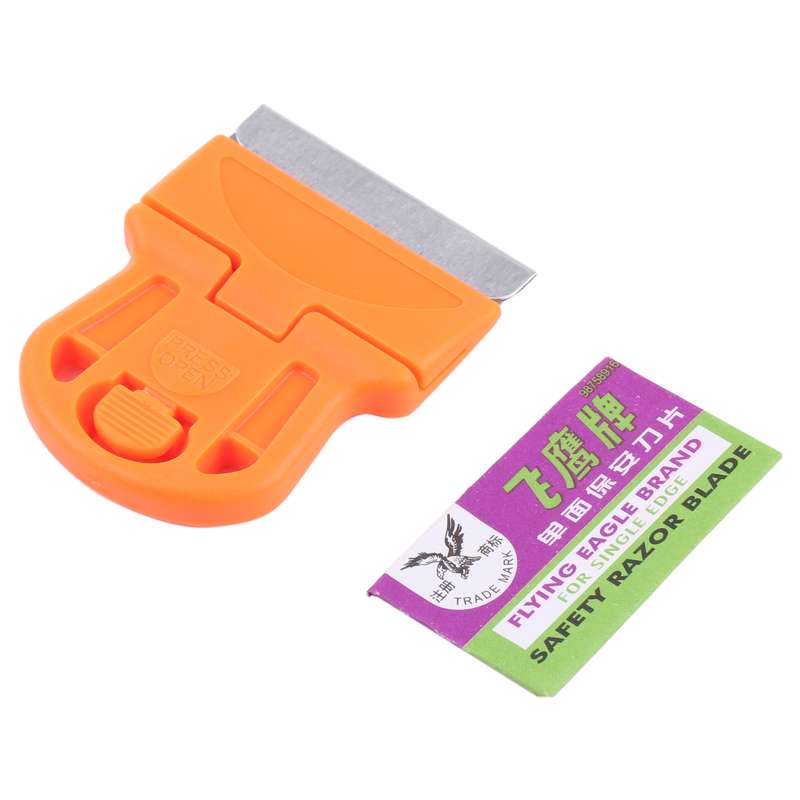 Glue Remover Squeegee Sticker Cleaner Plastic Handle Scraper(Yellow)
