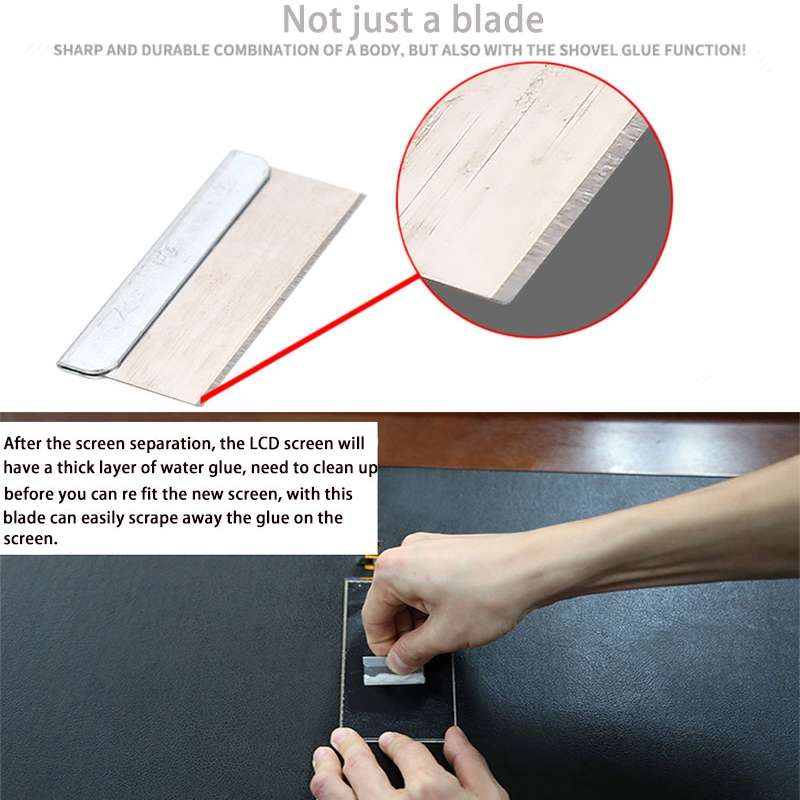Glue Remover Squeegee Sticker Cleaner Plastic Handle Scraper(Yellow)