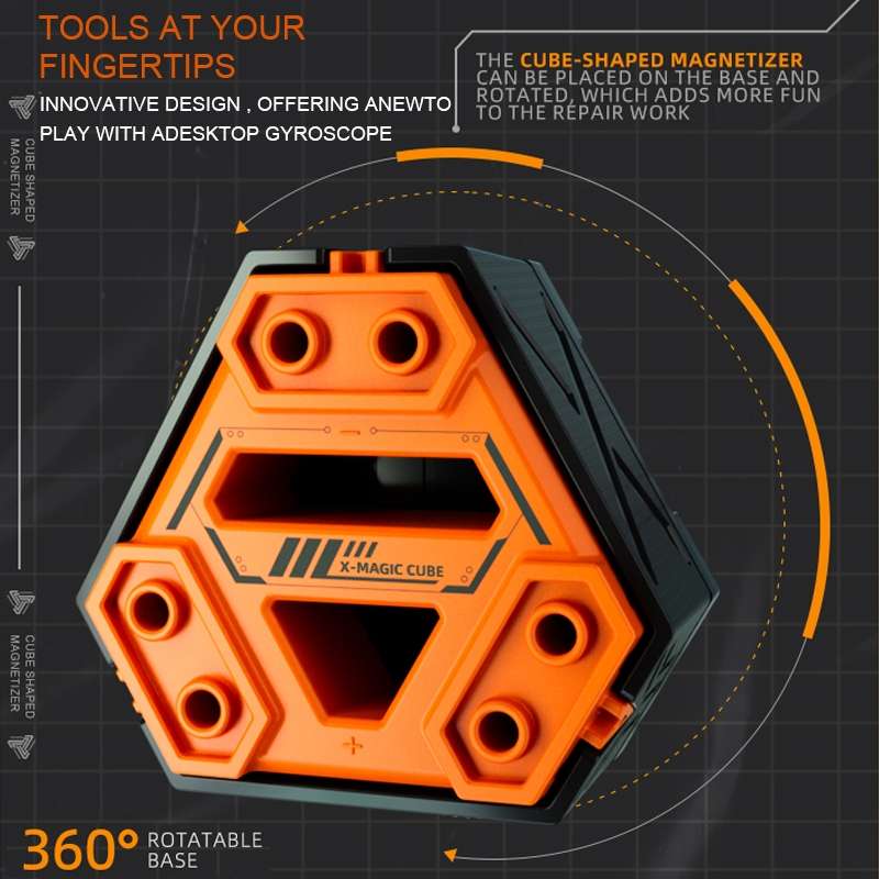 JAKEMY JM-Z21 Cube Shaped Screwdriver Magnetizer/Demagnetizer (Orange)