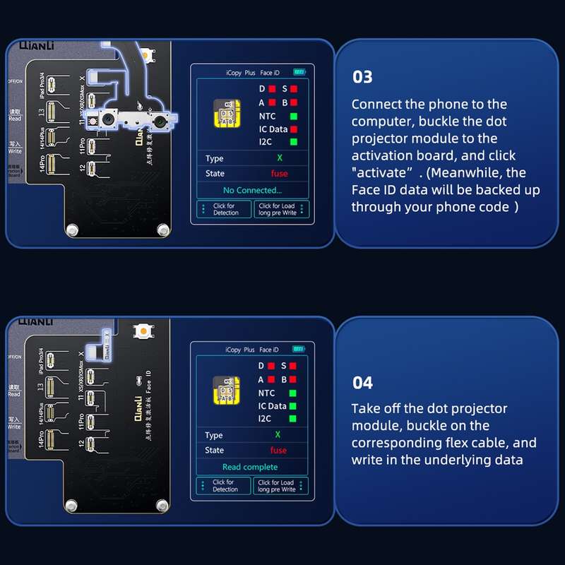 QianLi iCopy Plus Specialized Face ID Recovery and Activation Board for iPhone X to 14 Series