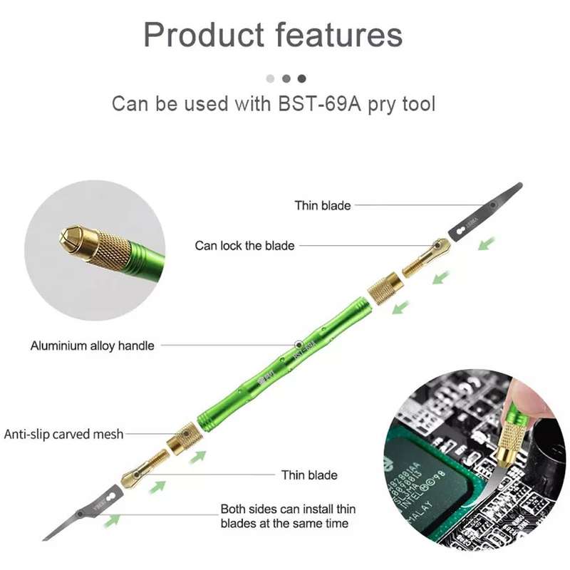 BEST BST-69A+ CPU Chip Remove Glue Tools DIY Carving Knife