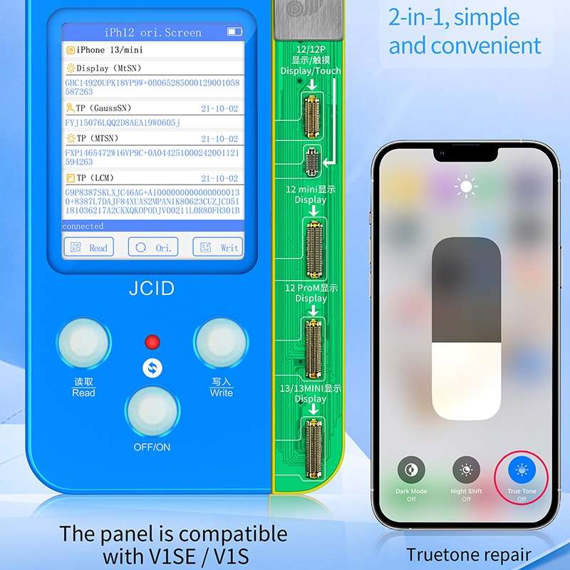 JC V1SE Testing 2 in 1 Screen Data Repair Panel Adaptor For iPhone 12 Series / 13 / 13 mini