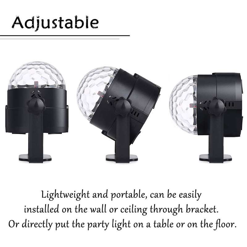 YouOKLight YK2278 3W Sound Activated Party DJ Lighting RBG Disco Ball Strobe Lamp Stage Par Light wi