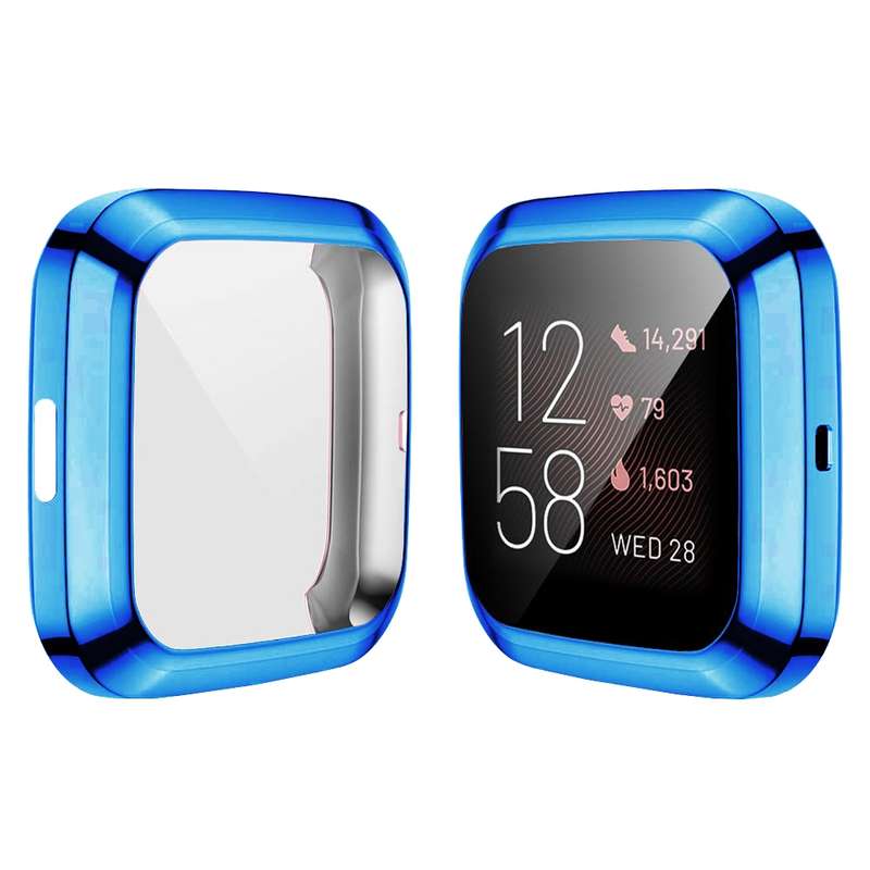 For Fitbit versa 2 Plating TPU All-inclusive Protective Shell(Black)