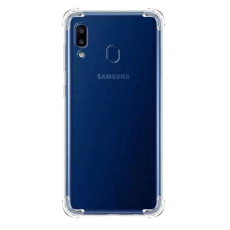 For Samsung Galaxy A20 Four-Corner Anti-Drop Ultra-Thin Transparent TPU Phone Case(Transparent)