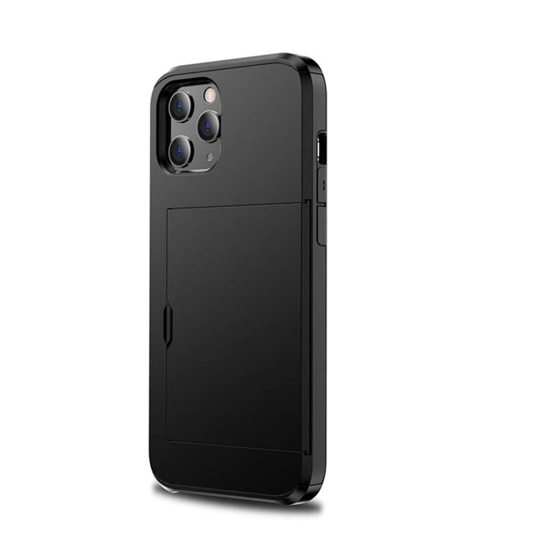 For iPhone 12 mini Shockproof Rugged Armor Protective Case with Card Slot(Dark Blue)
