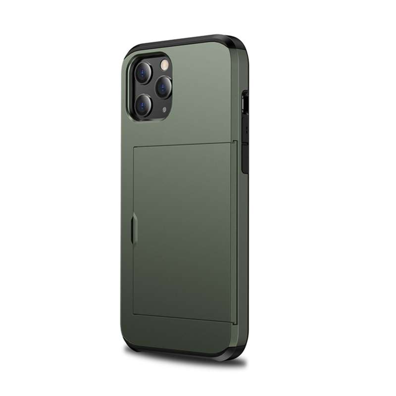 For iPhone 12 mini Shockproof Rugged Armor Protective Case with Card Slot(Dark Blue)