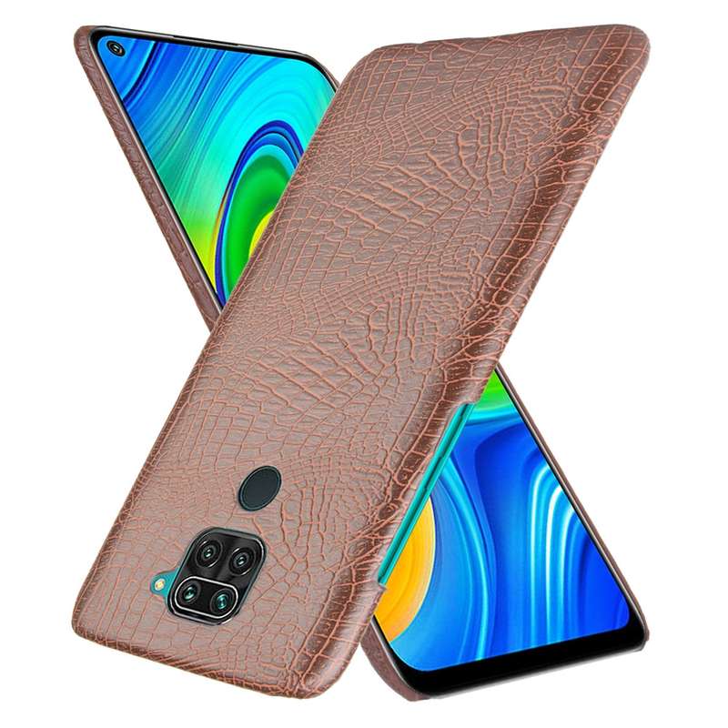 For Xiaomi Redmi Note 9 / Redmi 10X 4G Shockproof Crocodile Texture PC + PU Case(White)