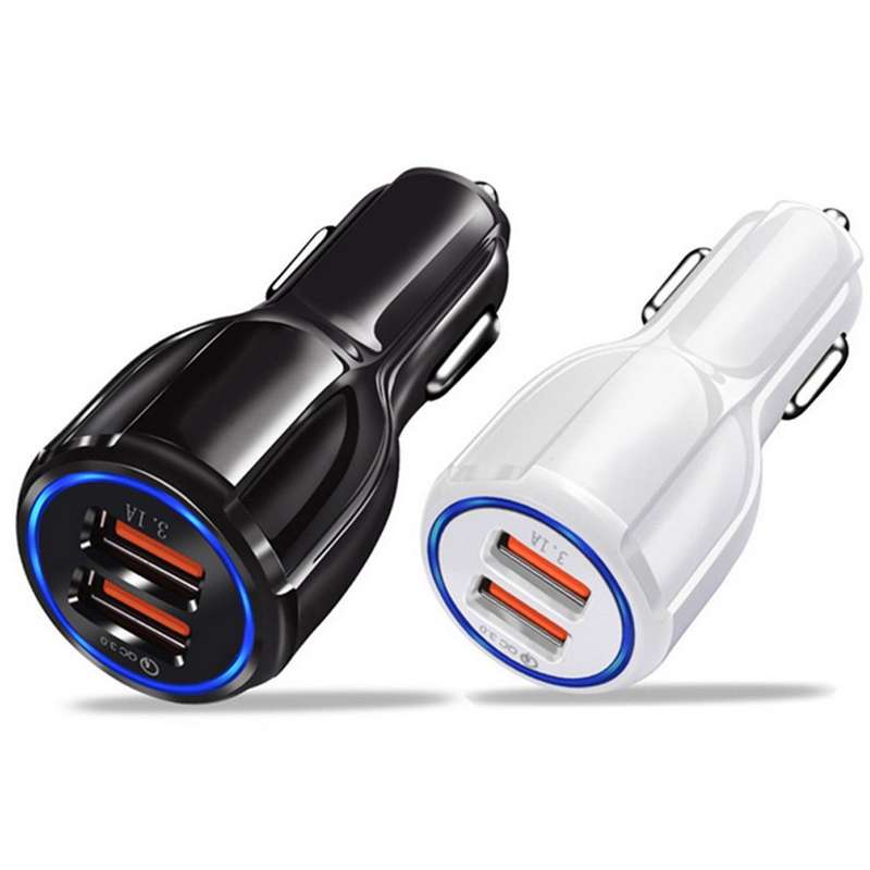 Qc3.0 Dual USB 6A Vehicle Fast Charger / Mobile Phone Tablet Fast Charging(White)