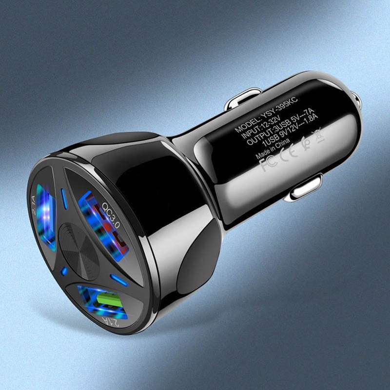 YSY-395KC QC3.0 3 USB 35W High Power Vehicle Charger / Mobile Phone Tablet Universal Vehicle Charger