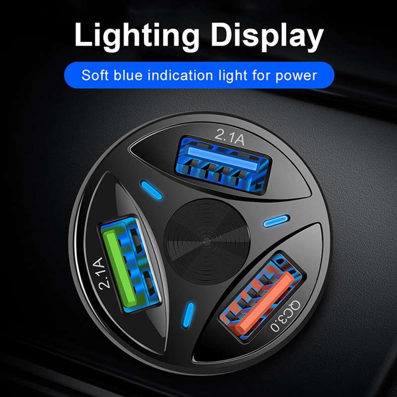 YSY-395KC QC3.0 3 USB 35W High Power Vehicle Charger / Mobile Phone Tablet Universal Vehicle Charger