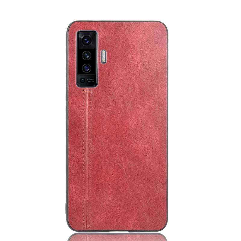 For Vivo X50 Shockproof Sewing Cow Pattern Skin PC + PU + TPU Case(Black)