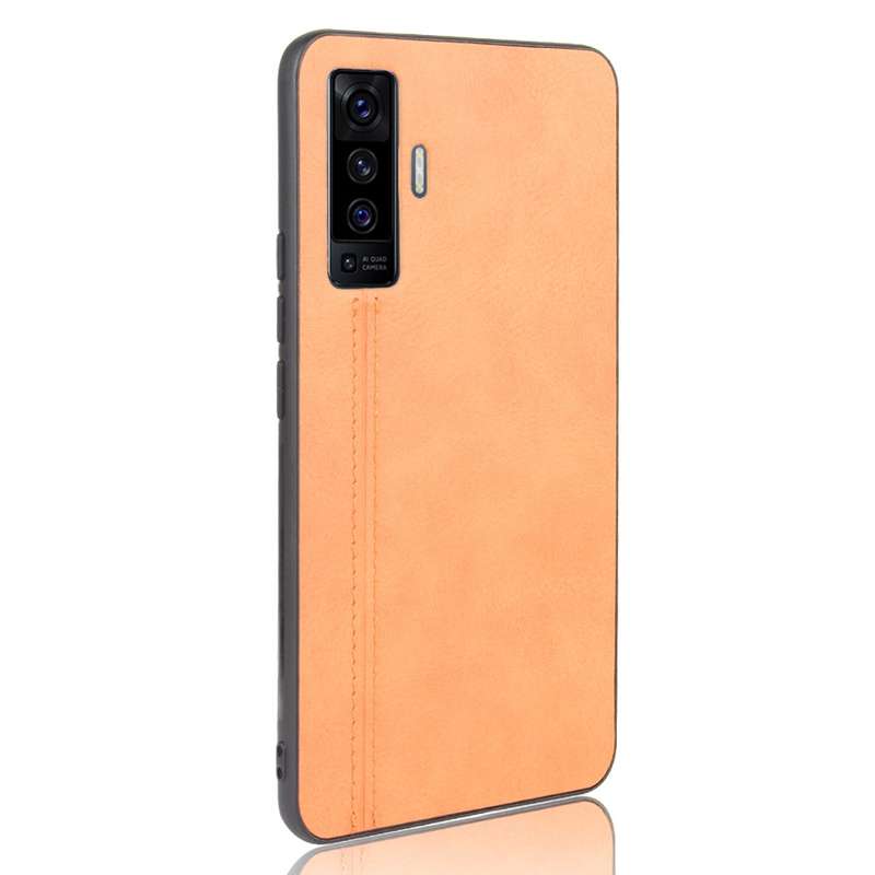 For Vivo X50 Shockproof Sewing Cow Pattern Skin PC + PU + TPU Case(Black)